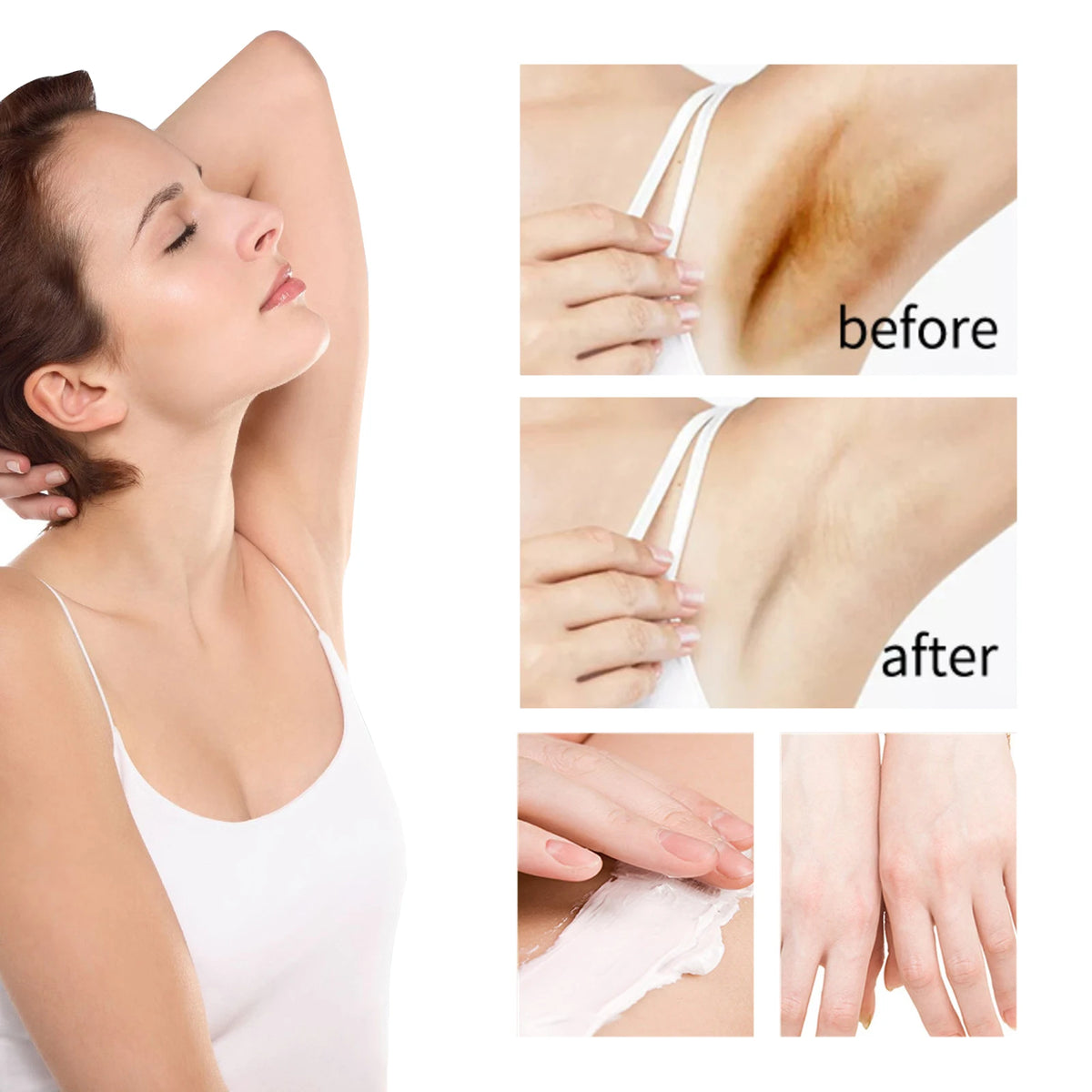 Whitening Cream To Private Area Armpits Bikini Zone Reduce Dark Spots Improve Luster Brighten Skin Moisturizing Body Care Lotion