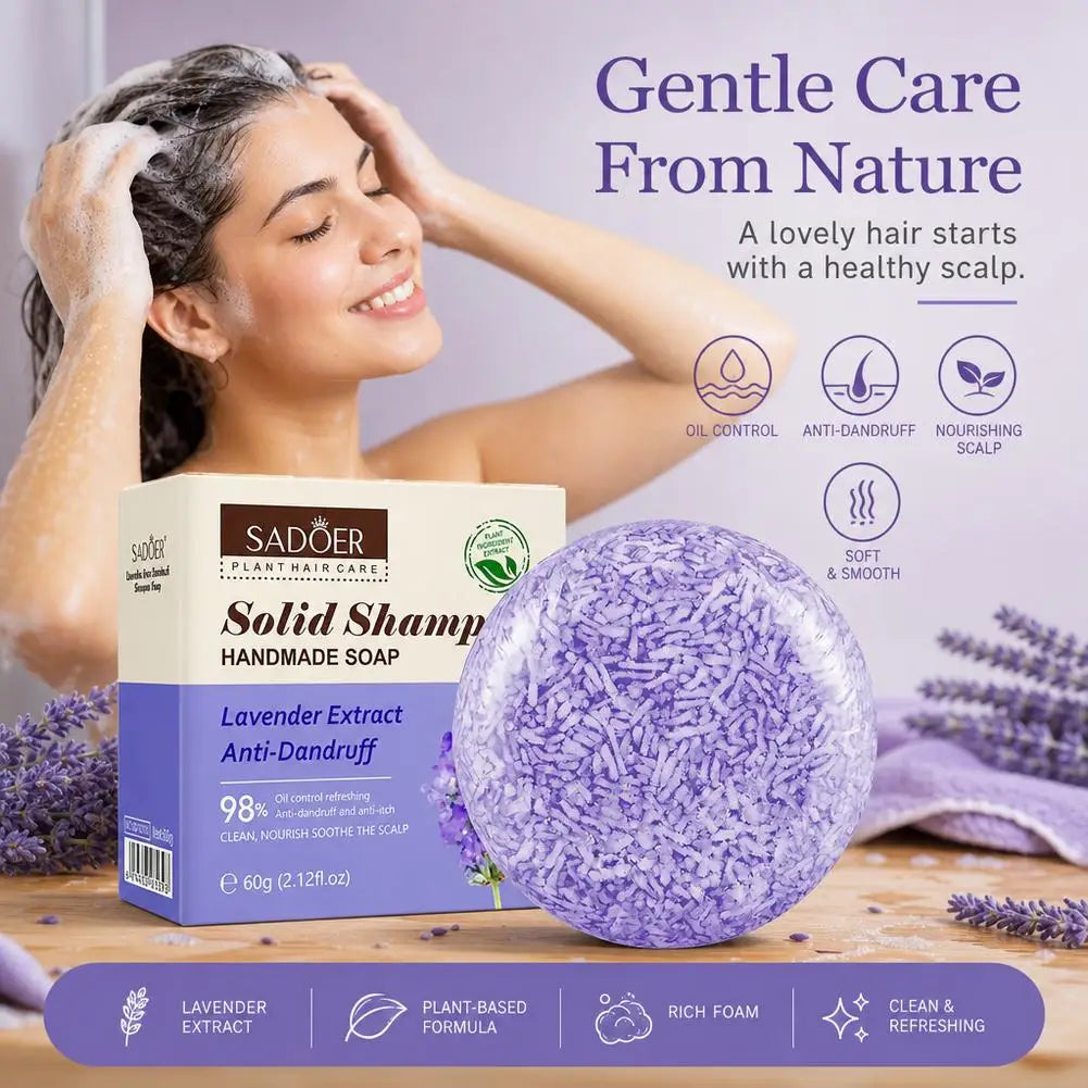 Solid Shampoo Bar Organic Plant Hair Care Soap Anti Dandruff Oil Control Nourishing Natural Handmade Shampoo Soap 60g