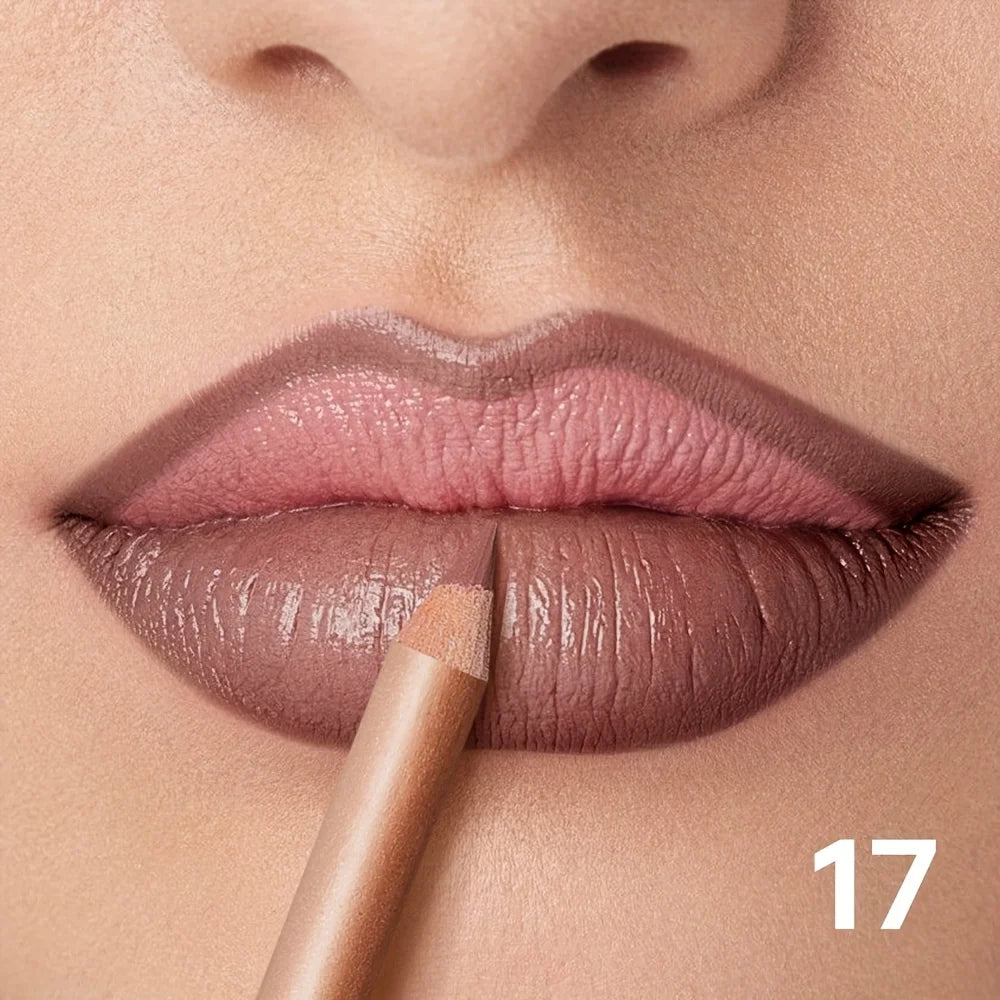 Matte Lip Liner Pencil Nude, Long-Lasting Waterproof, Smudge-Proof, Precise Outline, Smooth Creamy Formula
