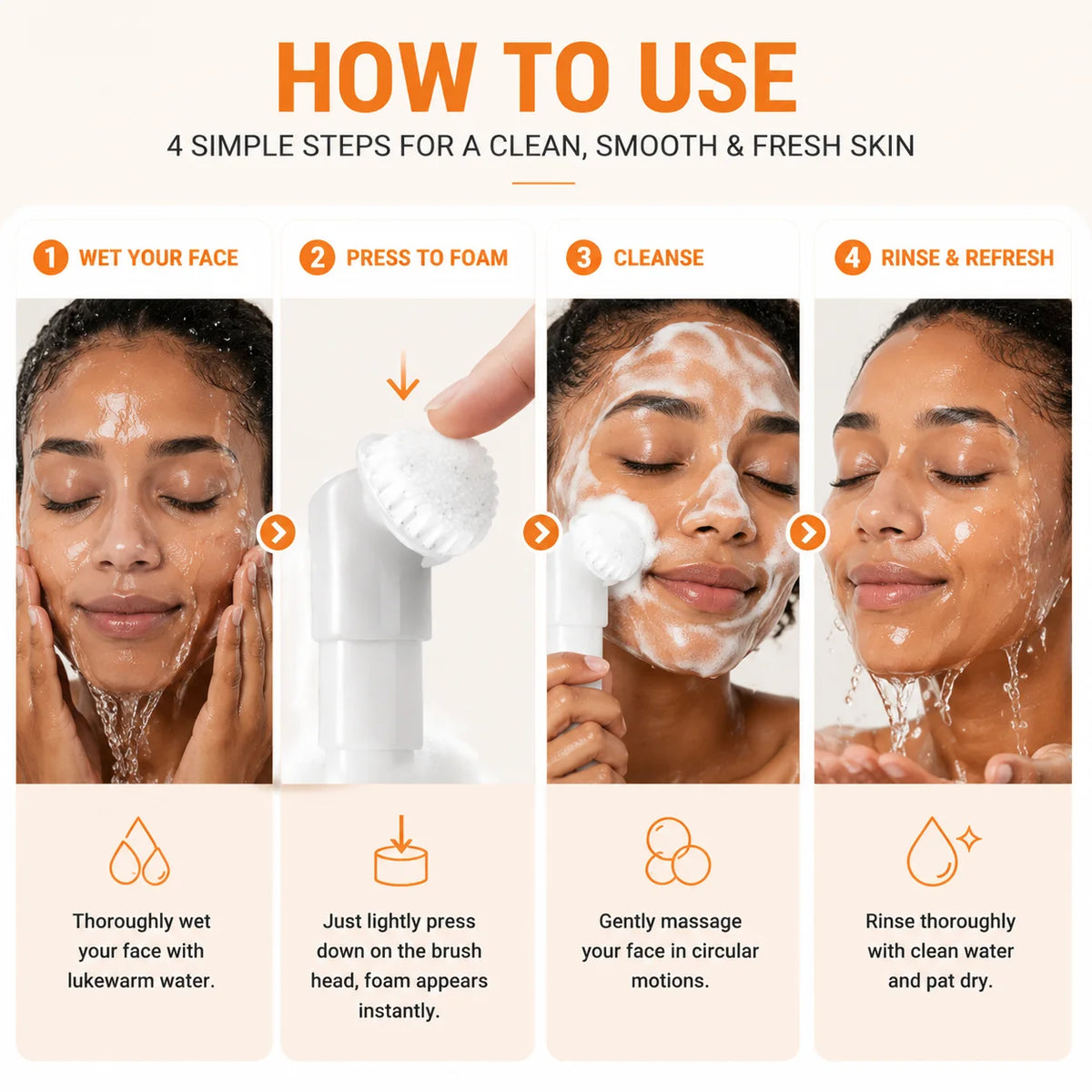 1/3/5pcs Turmeric Foaming Facial Cleanser, Face Wash with Turmeric Extract Niacinamide & Lemon Fruit Extract, Gently Removes Dir