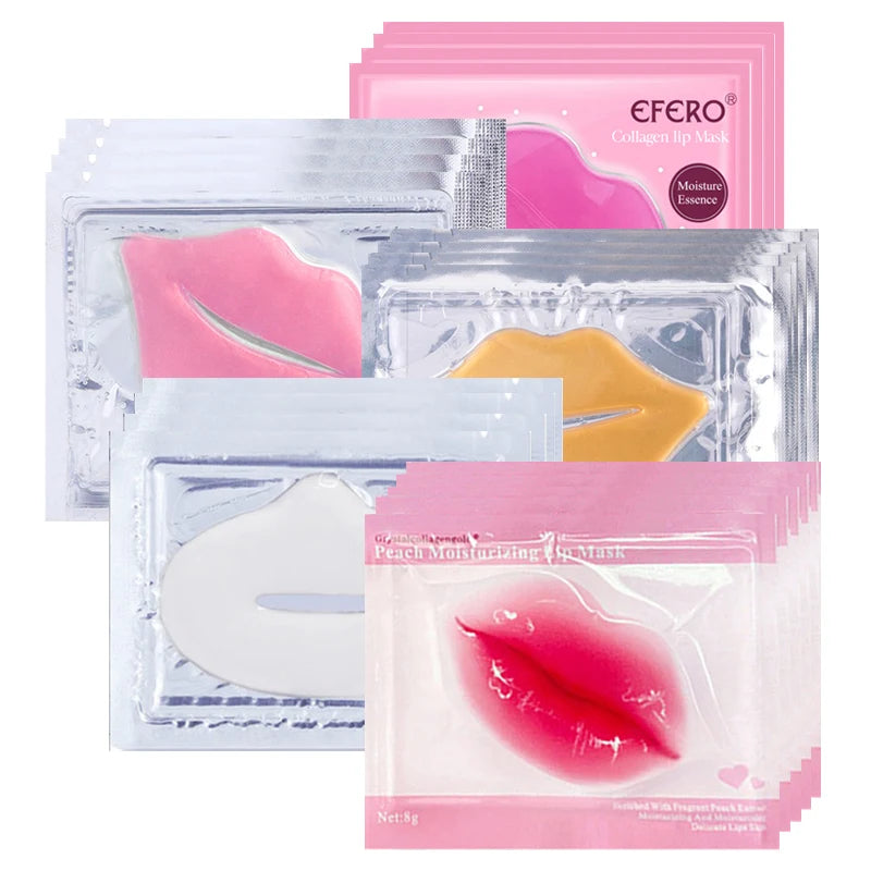 30PCS Collagen Crystal Lip Mask Gel Patches Moisturizing Hydrating Repair Lines Lips Plumper Pad Lip Care Enhancement Lip Mask