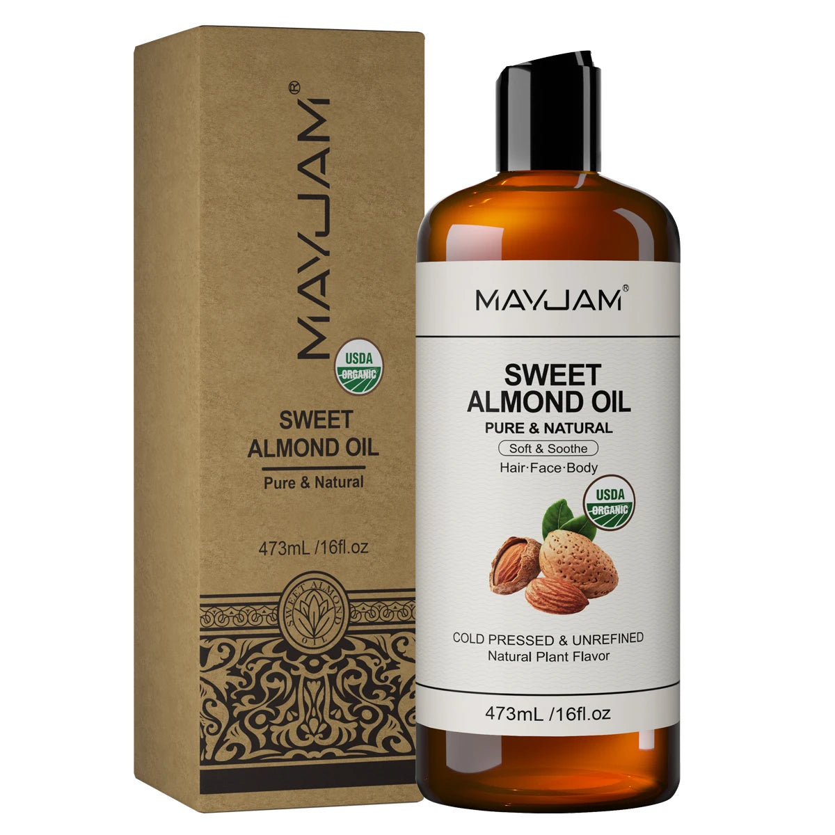 16fl.oz Organic Grapeseed Oil for Skin Care Cold Pressed Pure Natural Carrier Oil Body Oil Massage Nourish Moisturize Brighten