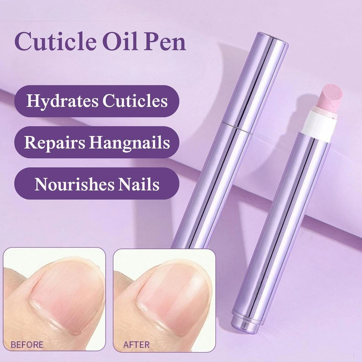3Pcs 3-In-1 Nail Care Essentical Oil Pen Remover Dead Skin Burrs Nail Cuticle Pusher Strengthen Repair Damaged Nail Essent Oils