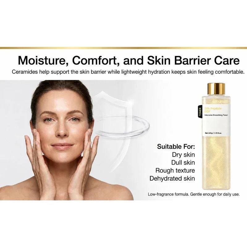 Silk Peptide EGF Facial Toner Gold Particle Smoothing Essence Water Deep Hydration Moisturizing Face Liquid Daily Korea Skincare