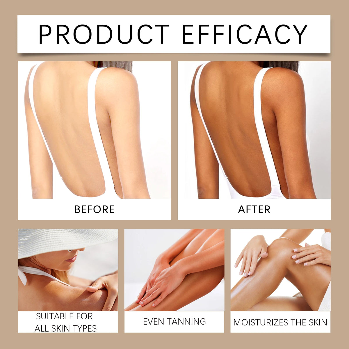 Coconut Self-Tanning Lotion Sunless Tanning Natural Self-Tanning Lotion Radiant Glow Smooth Skin Deepens Skin Tone Accelerates