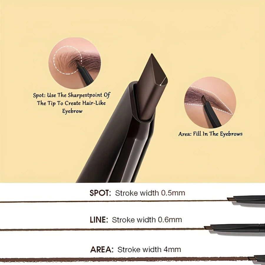 Waterproof Matte Eyebrow Pen Makeup Double Head Lasting Brown Non-Smudged Eye Brow Pencil Tint with Brush Cosmetics