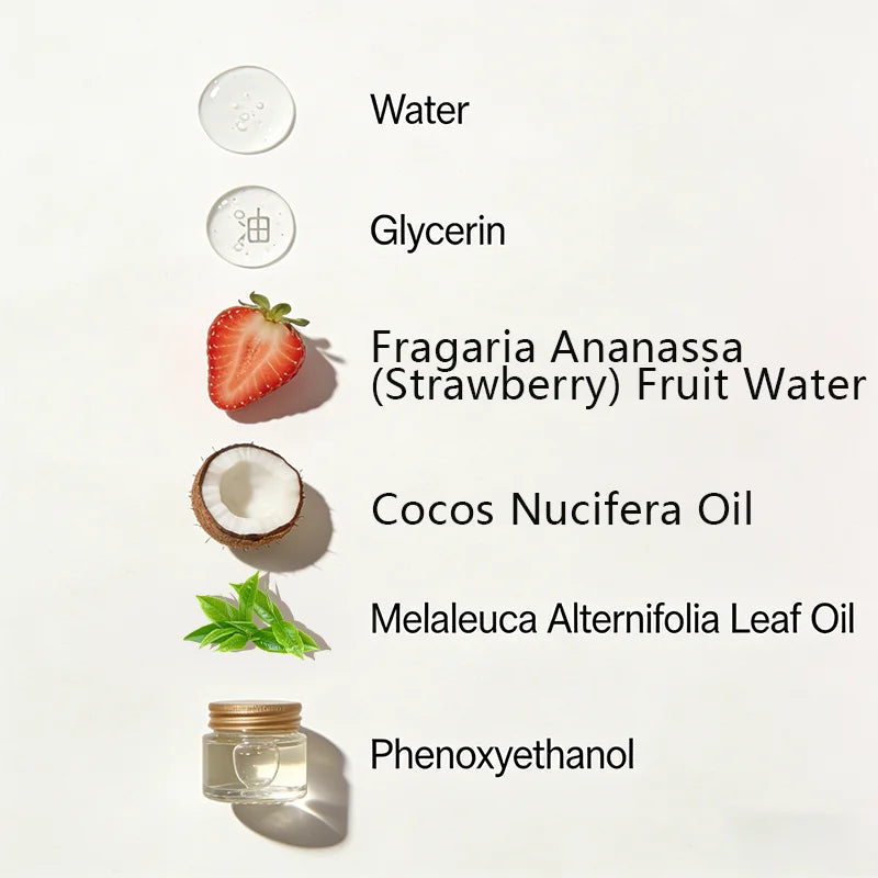 YUITIKUE Strawberry Scent Feminine Care Oil 30ml 100% Natural Plant Extract Gentle Private Area Moisturizing Balancing Body Oil