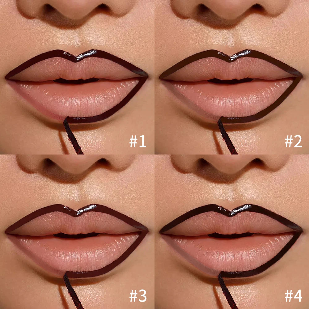 Waterproof Lip Liner Peel Off Tattoo Lipgloss Waterproof Long Lasting Matte Lip Tint Brown Contour Tear-off Lips Stain Cosmetic
