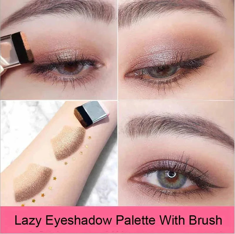 Two-color Matte Eye Shadow Double Small Box Lazy Eye Shadow  Easy to Carry Eyeshadow Tray Professional Women's Cosmetics