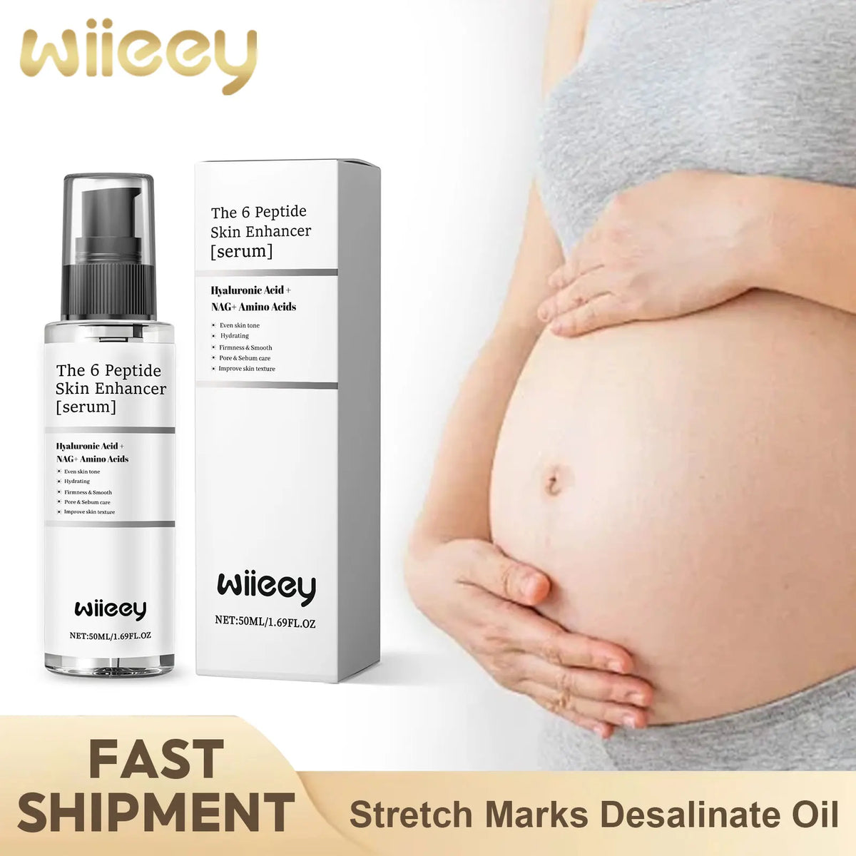 6 Peptide Body Essence Stretch Mark Remover Fade Fine Line Firm Repair Obesity Scar Brighten Moisturize Pregnant Skin Care Oil