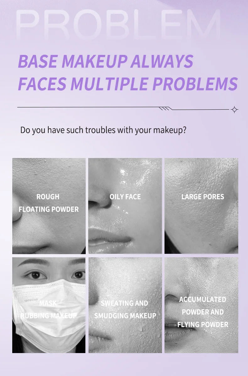 Lavender Pressed Powder Matte Powder Lasting Oil Control Full Coverage Face Compact Setting Powder Makeup Foundation Cosmetics