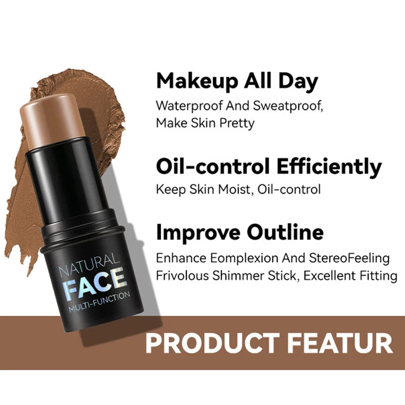 Face Pearl Stone Highlighter Stick Contour Shading Lasting Cheek Stereoscopic Brightening Skin Blush Illuminator Makeup Cosmetic