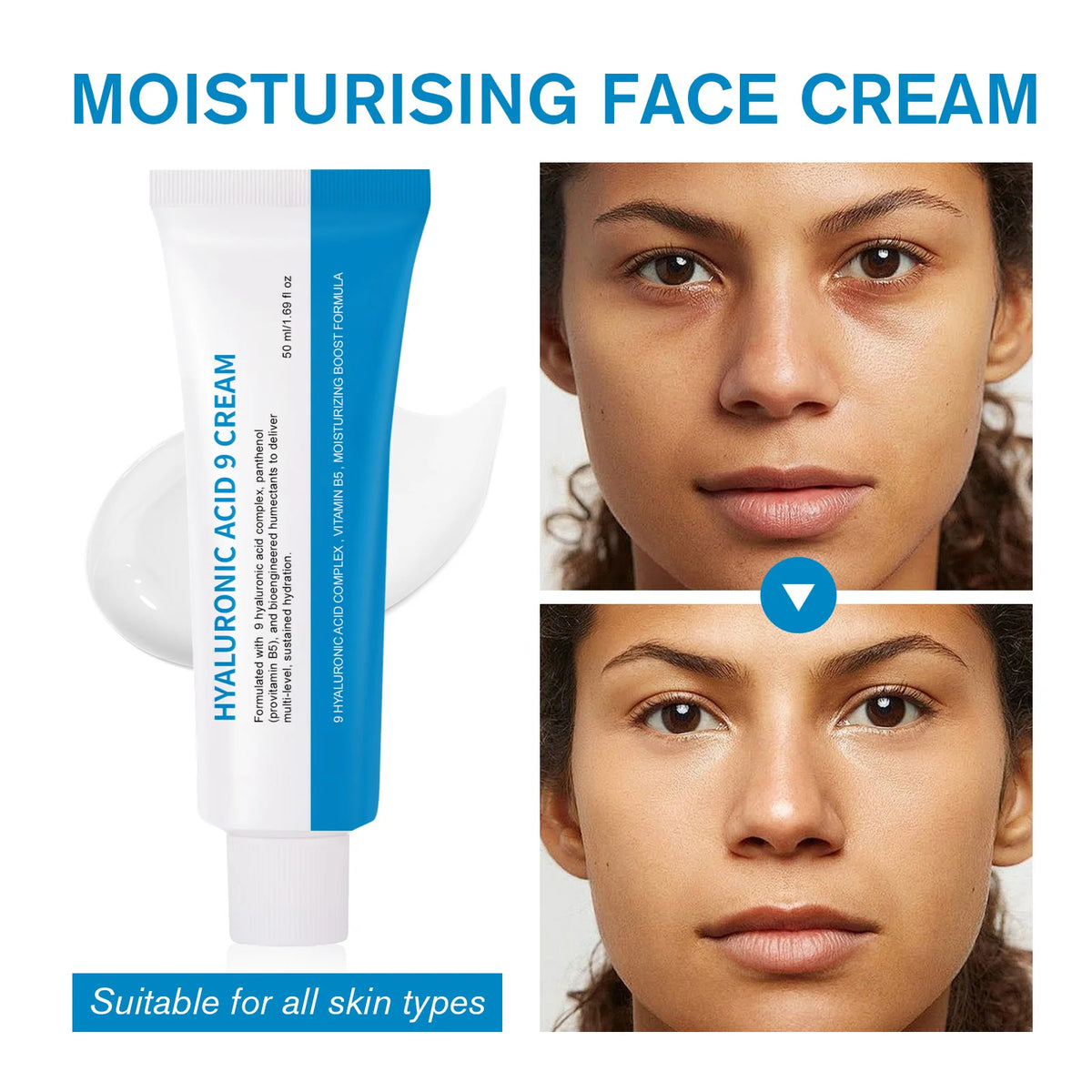 Hyaluronic Acid 9 Cream Complex Vitamin B5 Deep Hydration Anti-Aging Soothes Irritation Accelerates Healing Barrier Repair Care