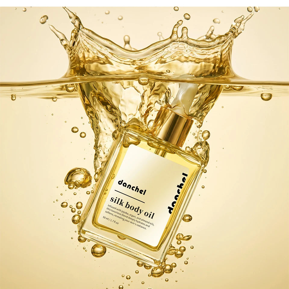 Silk Body Oil Women Firming Anti Aging Moisture Crepey Hydrate After Shower Scented Organic Premium Blend Body Care
