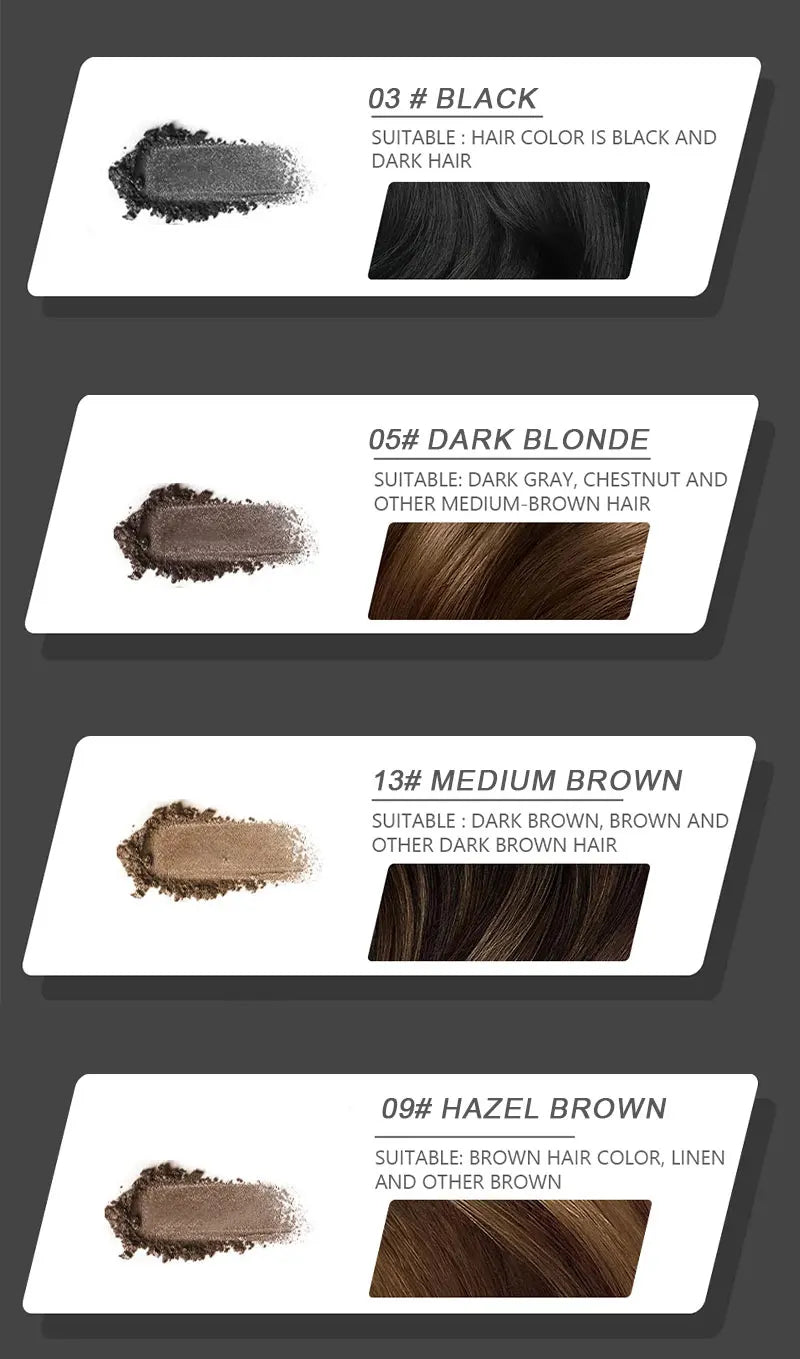 Instant Hairline Powder, Fast Covering Hair Root Concealer, Eyebrow and Beard Lines, and Long-lasting Wind and Sweat Resistant