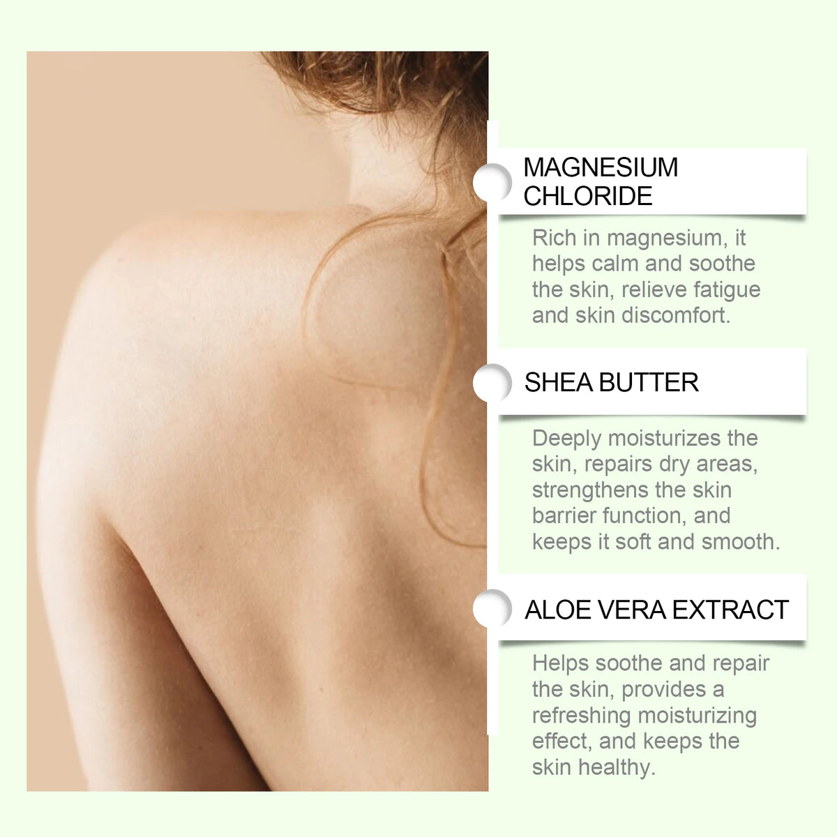 Shea Butter Body Lotion Moisturizing Magnesium Body Butter Nourishing Skin Soft Smooth Soothes Muscles Body Skincare Cream