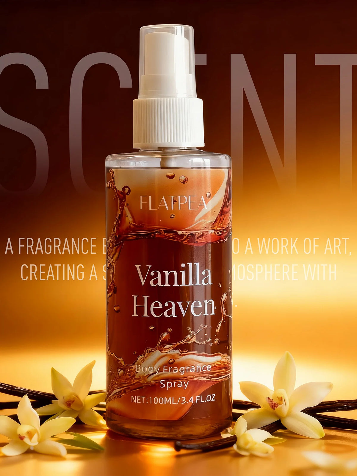1pc 100ml Portable Vanilla Caramel Food Fragrance Room Spray, Air Freshener，Recommended Gift, Christmas