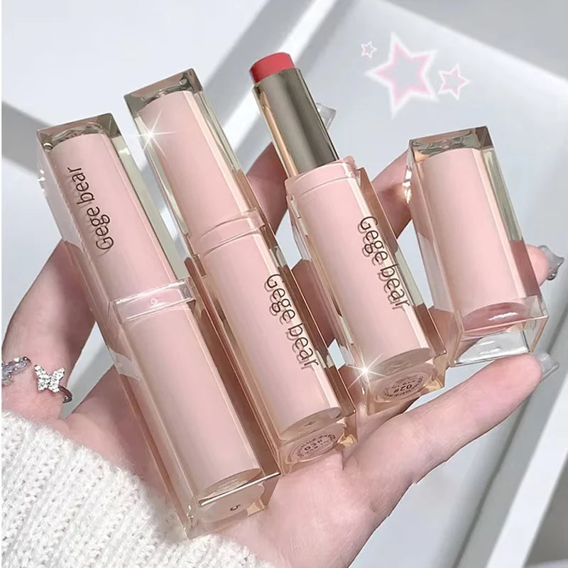 Silky Glossy Lipstick Gege Bear Pump Lips Moisture Water Bomb Comfortable Ultra Sheen Non-Stick Cup Lip Balm