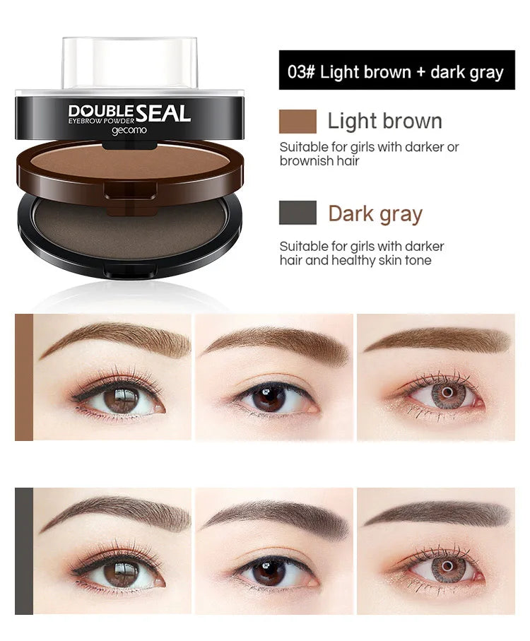 Double-layer two-color lazy seal eyebrow powder waterproof and sweat-proof beginner eyebrow drawing