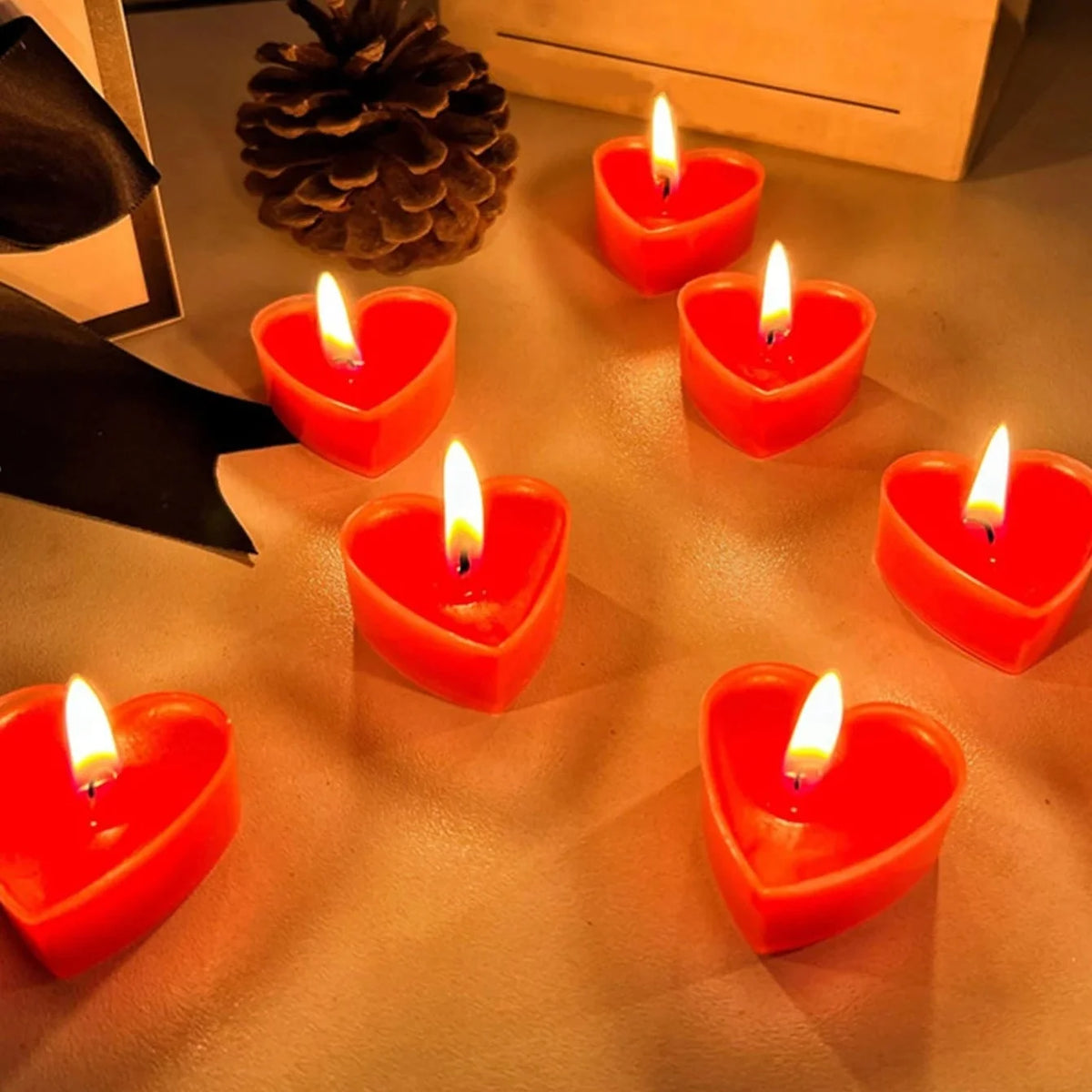 9pcs Heart-shaped Scented Tea Candles Valentine's Day Romantic Love Candle Proposals Wedding Anniversary Decorative Candle