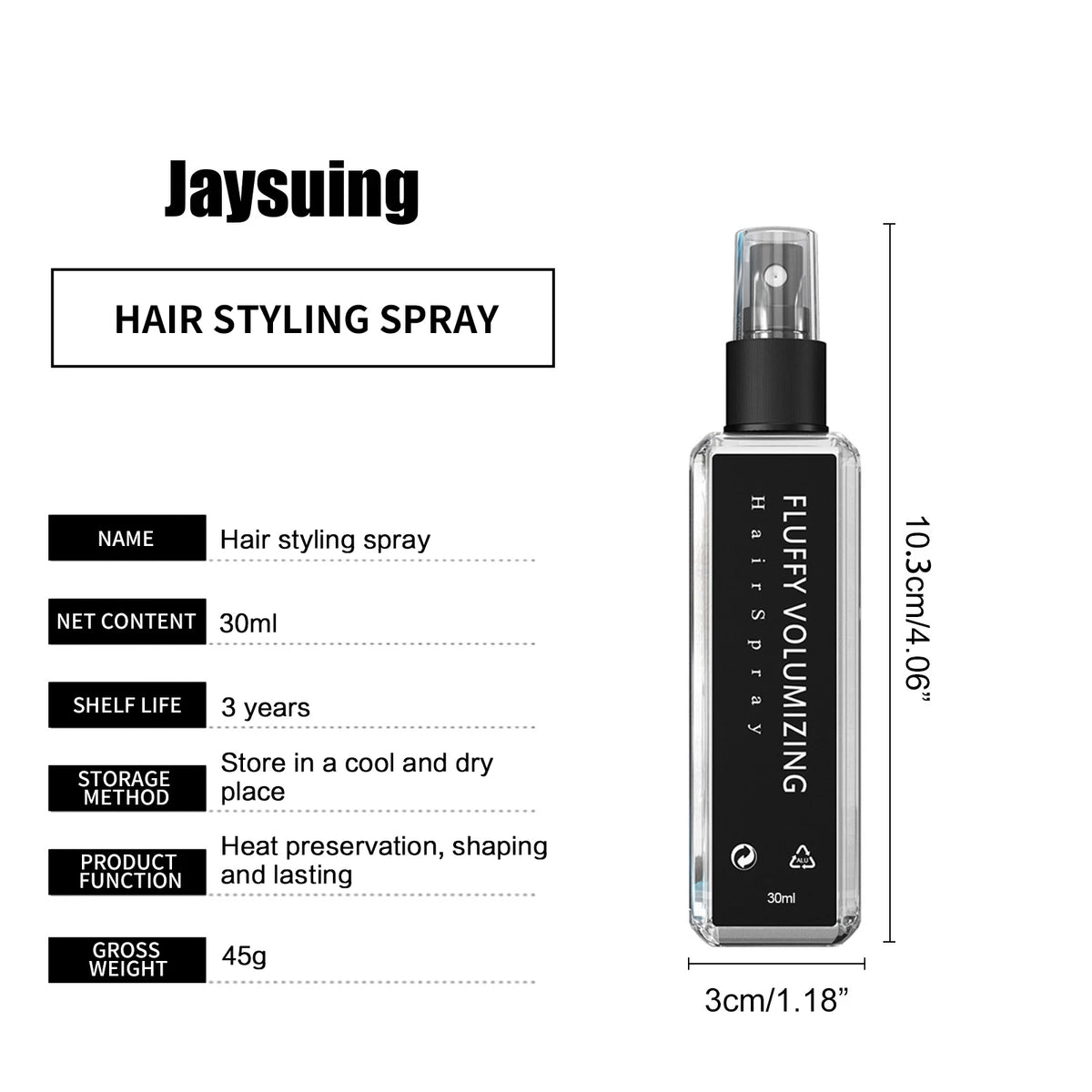 Fluffy Hair Styling Spray Long-Lasting Volumizing Curly Hair Building Hairstyle Quick Styling Hair Thickening Magic Spray 100ml