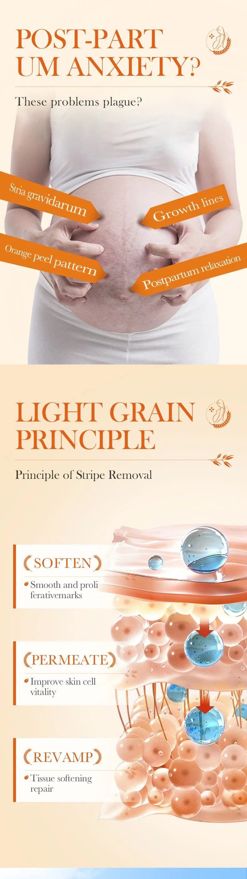 40g Removes Stretch Mark Cream To Remove Postpartum Obesity Pregnant Women Repair Anti-Aging Winkles Firming Body Cream SkinCare