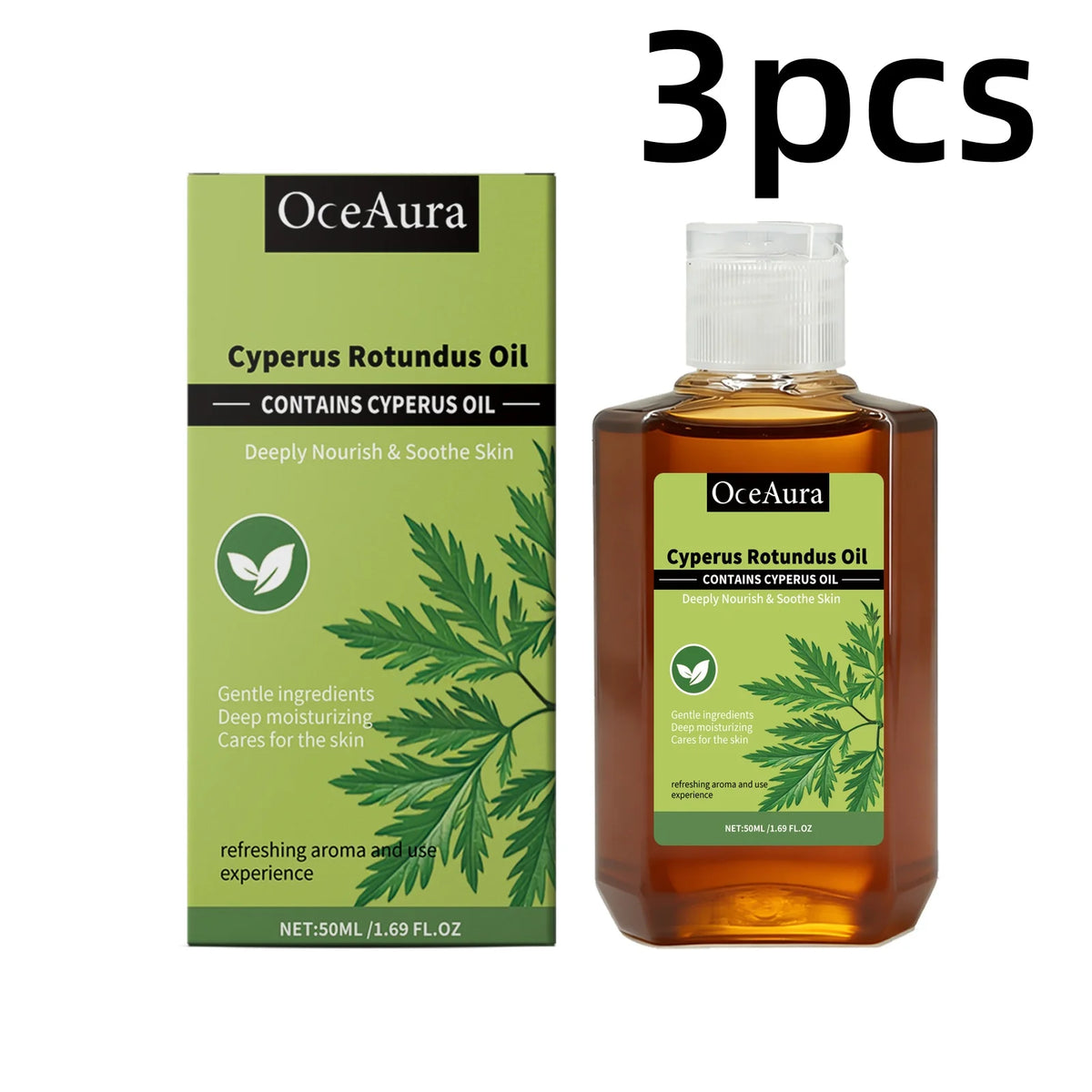 OceAura Cyperus Rotundus Oil Deep Hydration Repair Skin Soothing Improve Redness Non Greasy Massage Oil for the Body Care 50ml