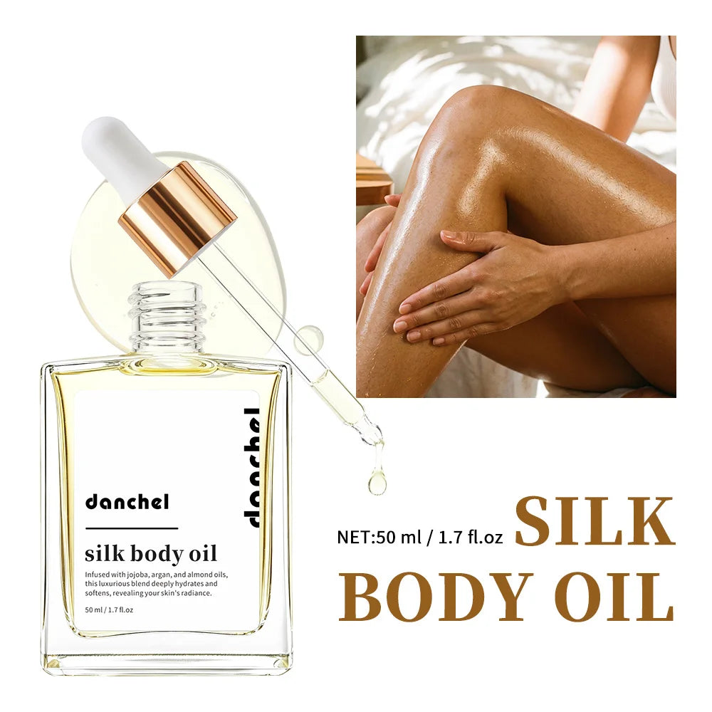Silk Body Oil Women Firming Anti Aging Moisture Crepey Hydrate After Shower Scented Organic Premium Blend Body Care