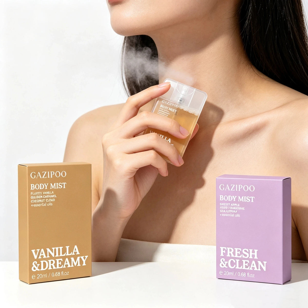 20ml 2Pcs Vanilla Apple  Fragrance Body Mist, Fresh Eau de Toilette Spray, Hair and Body Perfume, Body Spray for Women Dating