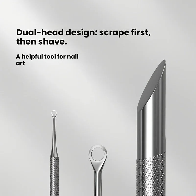 2pcs Multifunctional Nail Tool Set | Professional Dead Skin Trimmer Nail File Double-Ended Dead Skin And Cuticle Remover
