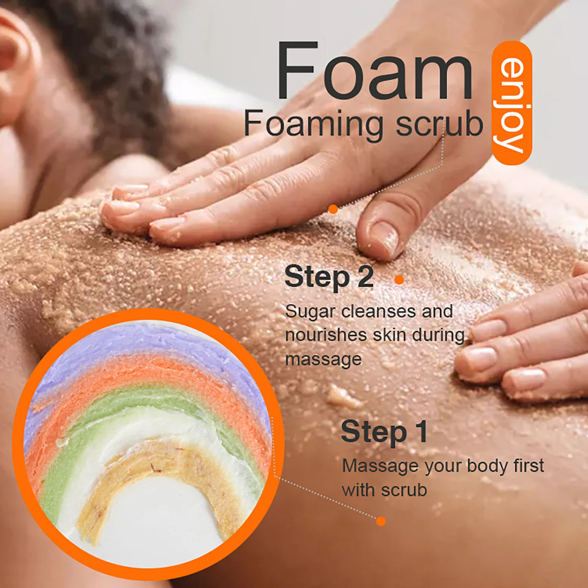 LKIAE Exfoliating Body Scrub for Women, Brightening, Soften Rough Elbows, Knees, Body Polish for Even Tone Glowing Skin, 300ml