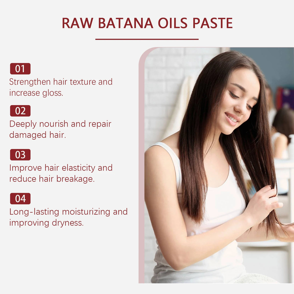 Damaged Repairing Hair Mask Organic Batana Oil Dry Hair End Repair Hair Anti-Loss Smoothing Treatment Hair Conditioner Hair Care