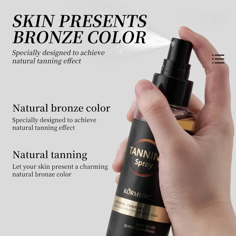 120ml Self-Tanning Spray Evenly Moisturizing, Refreshing and Non-Greasy, Long-Lasting Tanning Effect. Create a More Wild and Confident Makeup Look. Suitable for Outdoor Use and Does Not Require Sunlight. The Perfect Choice fo