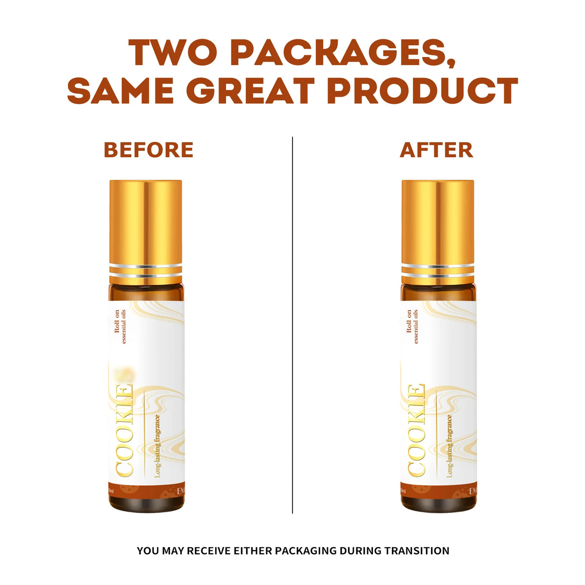 Cookie Scented Fragrance Oils Roll-On, 10ml-Long-Lasting Scent For Comfort- Sweet Baked Scent, Travel-Size Gifts