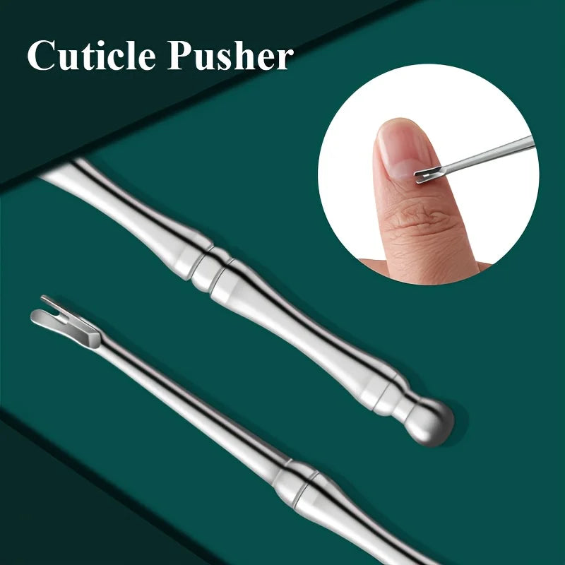 Premium Cuticle Remover Tool: Surgical Grade Stainless Steel Nail Art Manicure Scraper for Dead Skin & Nail Cleaning