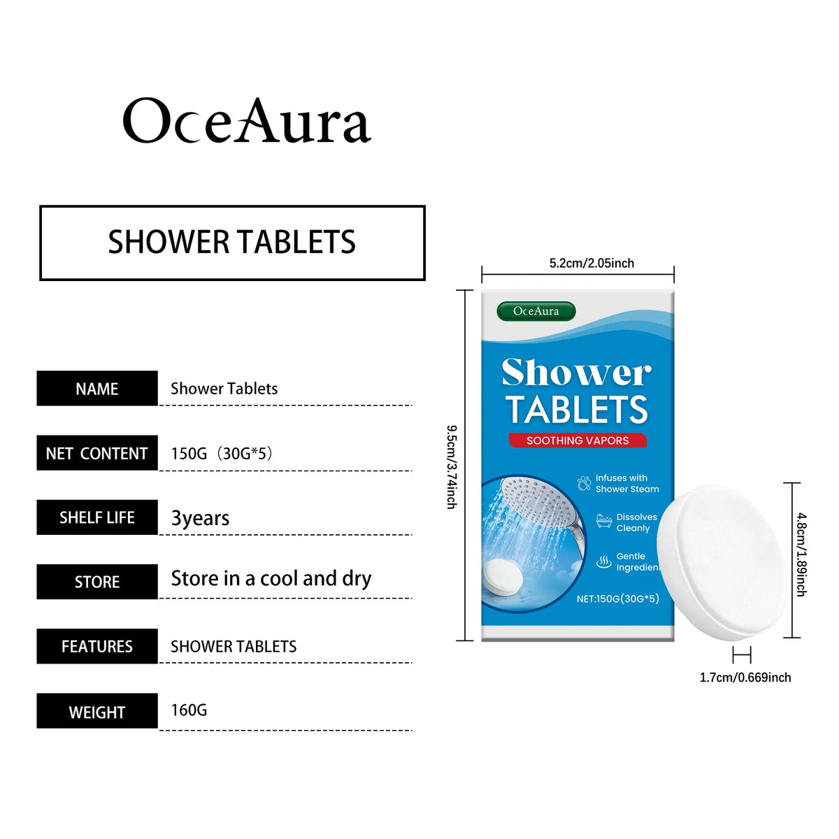 Shower Steamers Tablets Aromatherapy Moisturizing Stress Fatigue Relief Relaxing Gentle Cleansing Smooth Soothing Shower Tablets