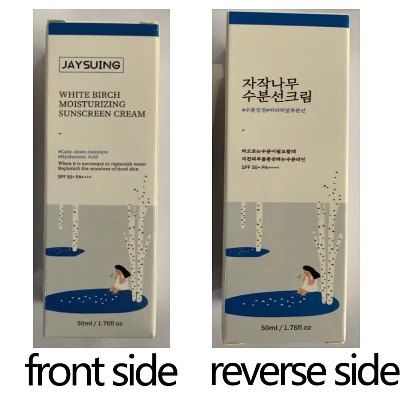50ml Sunscreen for Face PF50+ PA++++ Sun Cream Birch Juice Moisturizing Skin Care Strong UV Protection korean Sunscreen