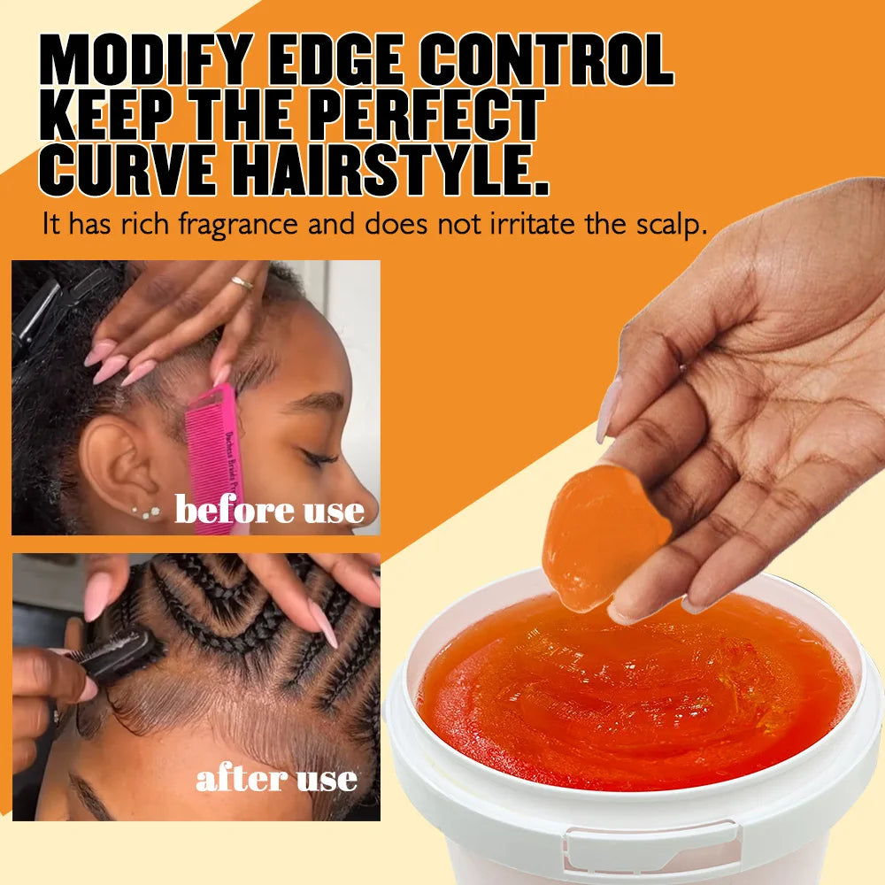 Braiding Hair Wax Edge Control, Strong Hold Long Lasting Hair Styling Wax, Large Capacity Big Jar Anti-Frizz Non-Greasy Hair Wax