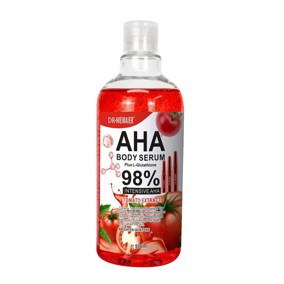 500ml Tomato Whitening Face Essence Body Lotion Mild and Firm Skin Moisturize, Repair Body for AHA Skincare Essence Water