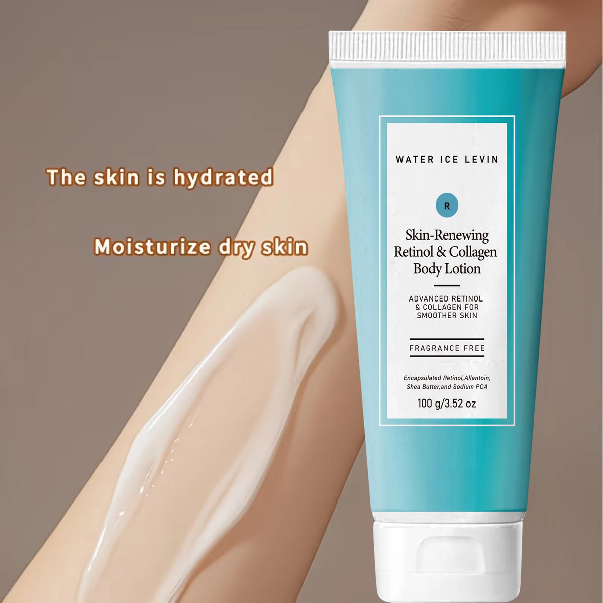Retinol & Collagen Body Lotion with Shea Butter, Moisturizing Firming Skin Renewing Lotion, Fragrance Free 100g