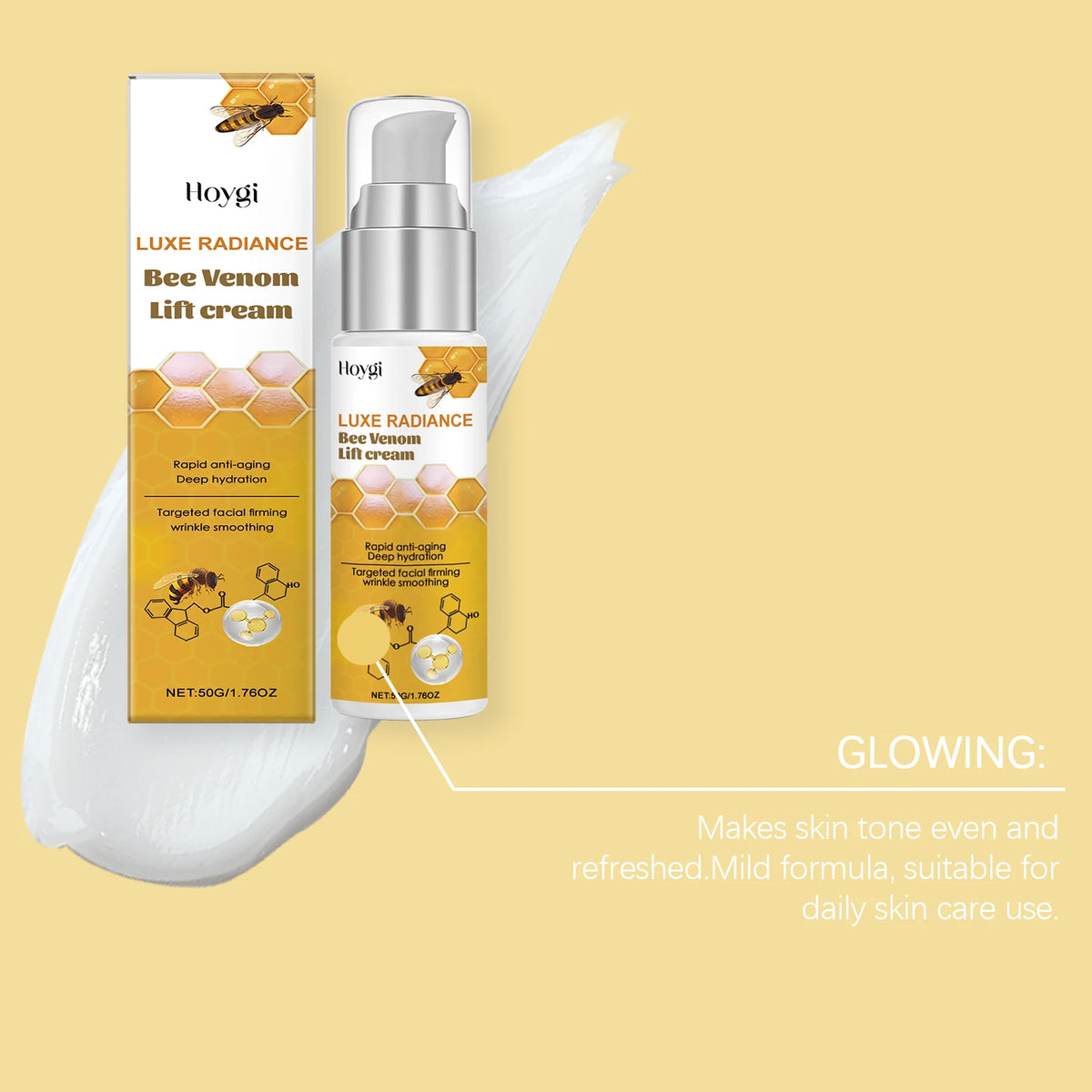 Bee Venom Face Cream Firming & Moisturizing Anti-Wrinkle Day Night Cream Tightening Nourishing Brightening Facial Skin Care 50ml