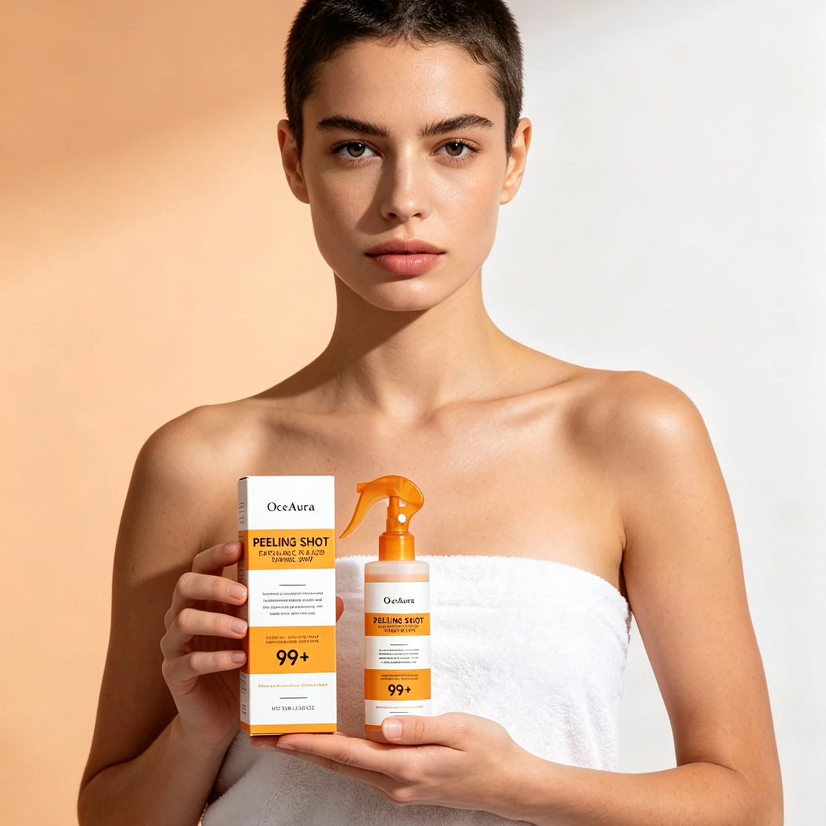 OceAura Peel Shot Kojic Acid Turmeric Spray Exfoliate Skin Care Dead Skin Remover Improve Uneven Looking Exfoliating Spray 100ml