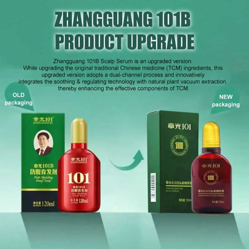 Hair Tonic Zhangguang 101B Scalp Serum 101M 120ML Powerful Chinese Medicine Therapy Hair Treatment Essence 100% Original