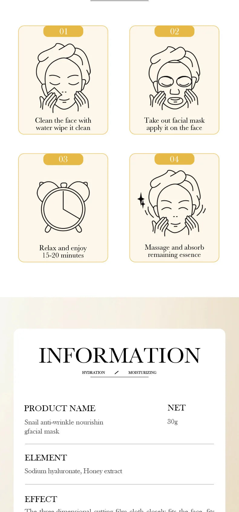 10pcs BIOAQUA Snail Face Mask Moisturizing Brightening Firming Hydrating skincare Facial Masks Face Sheet Mask Skin Care