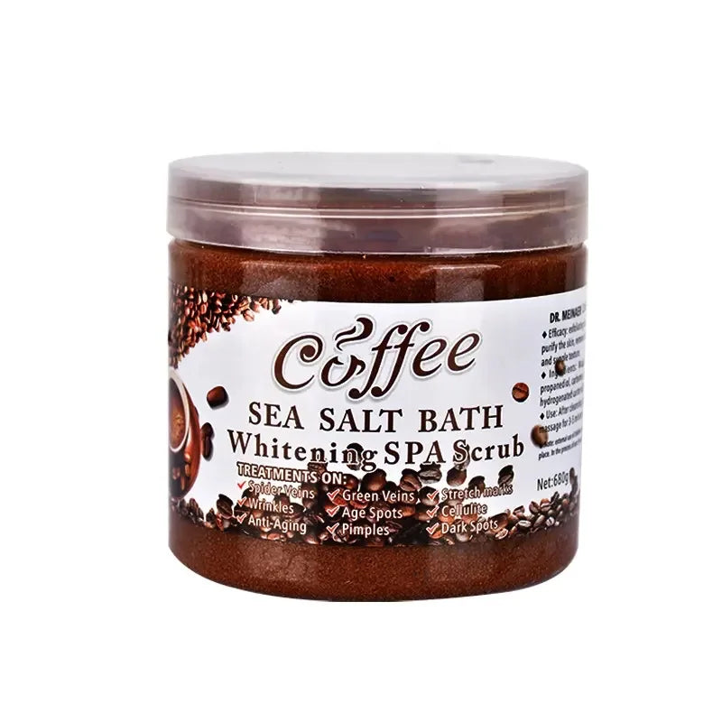 350g/680g Coffee Whitening Spa Scrub Bath Salts Exfoliating Body Scrub Deep Clean Dead Skin Moisturizing Bubble Wet Sea Salt
