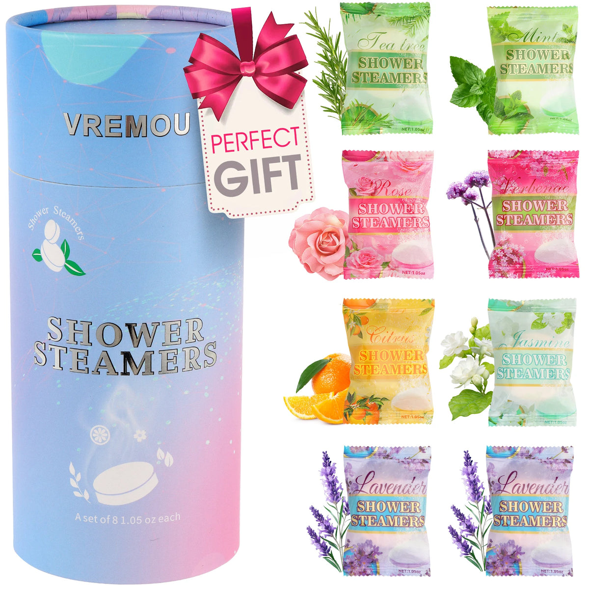 Shower Steamers Aromatherapy - Birthday Gifts for Women, 8 Pack Shower Bombs with Essential Oils, Spa Gifts for Women
