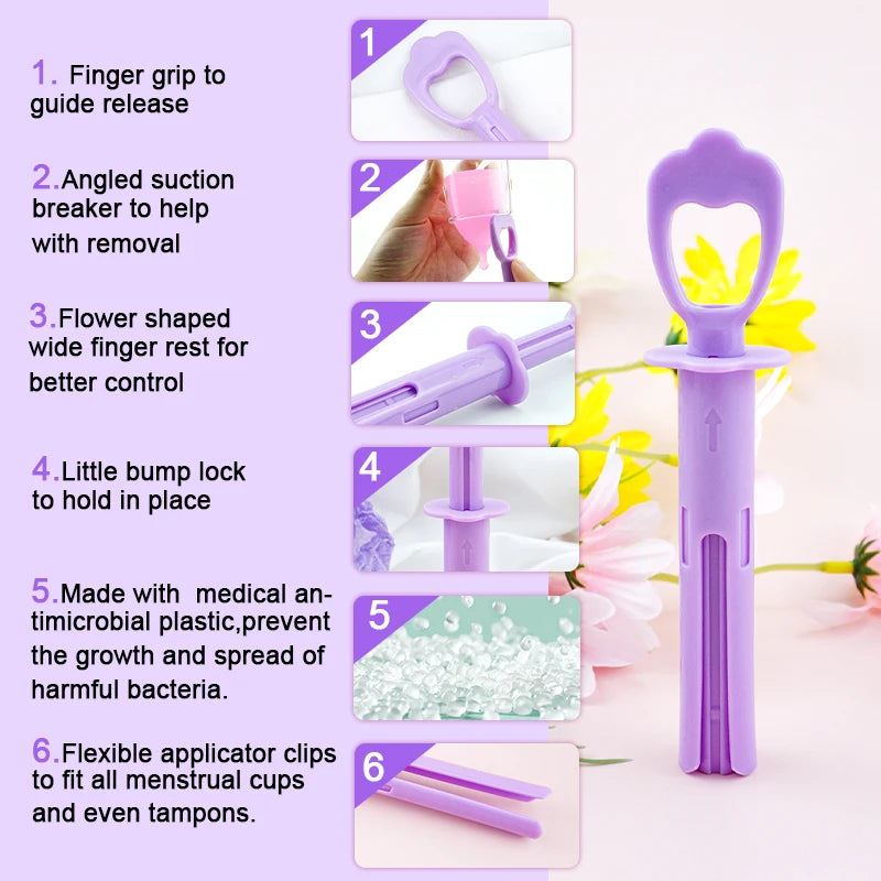 Disc/Cup Applicator Reusable Portable Medical Plastic Grade Booster Personal Hygiene Product Tampon Applicator