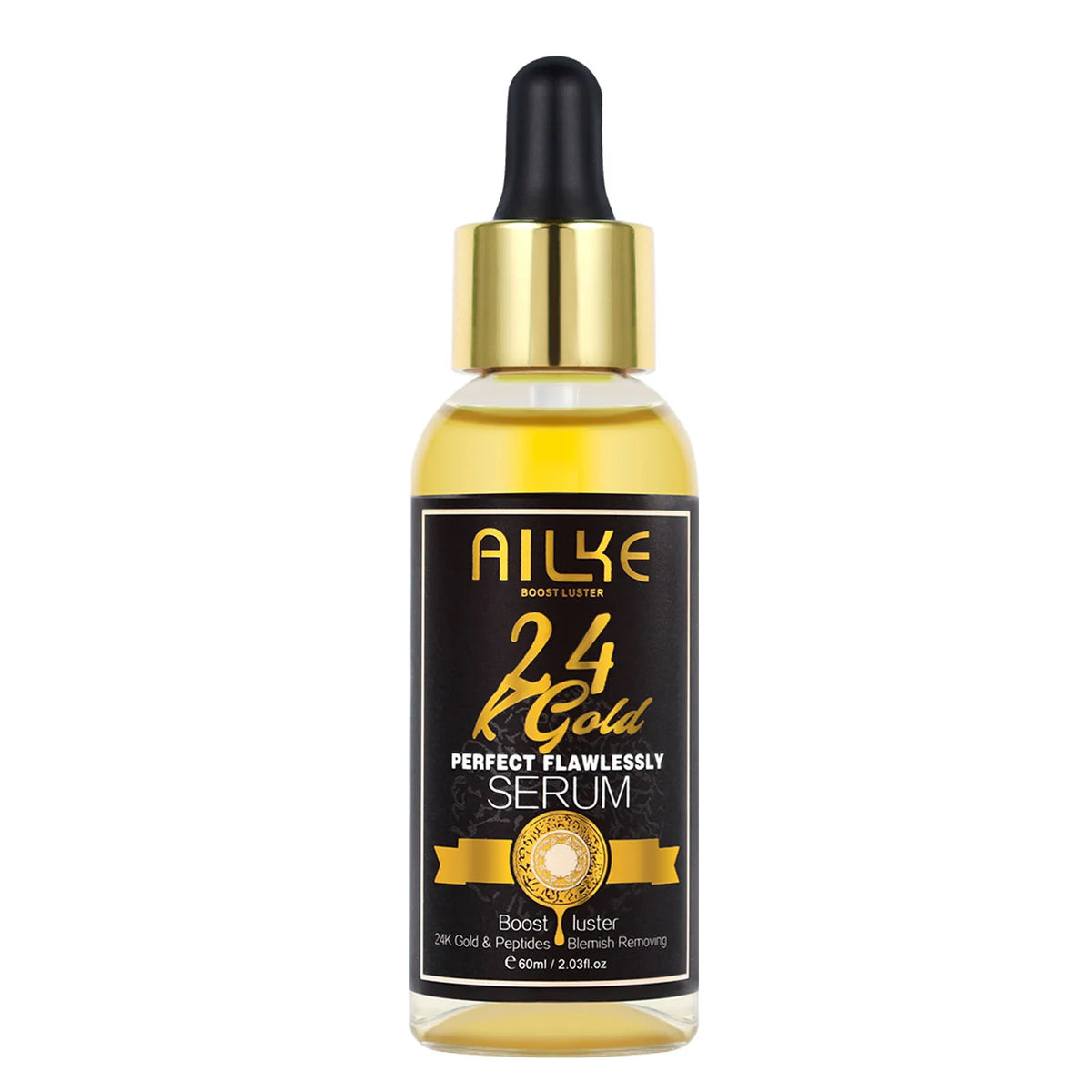 AILKE 24K Gold Flawlessly Serum, Whitening, Deep Clean Skin, Even Skin Tone, Reduce Black Spots, With Peptide, For Face, Body