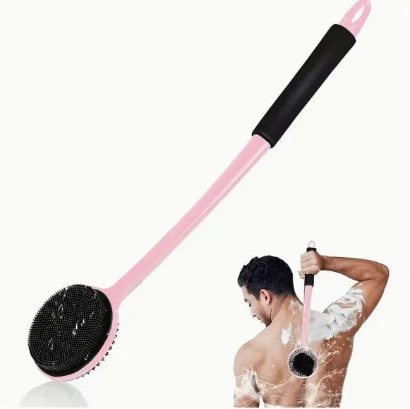 Silicone Long-Handled Bath Brush Massage Back Scrubber Gadget for Bathing - Easy to Hold And Comfortable to Use