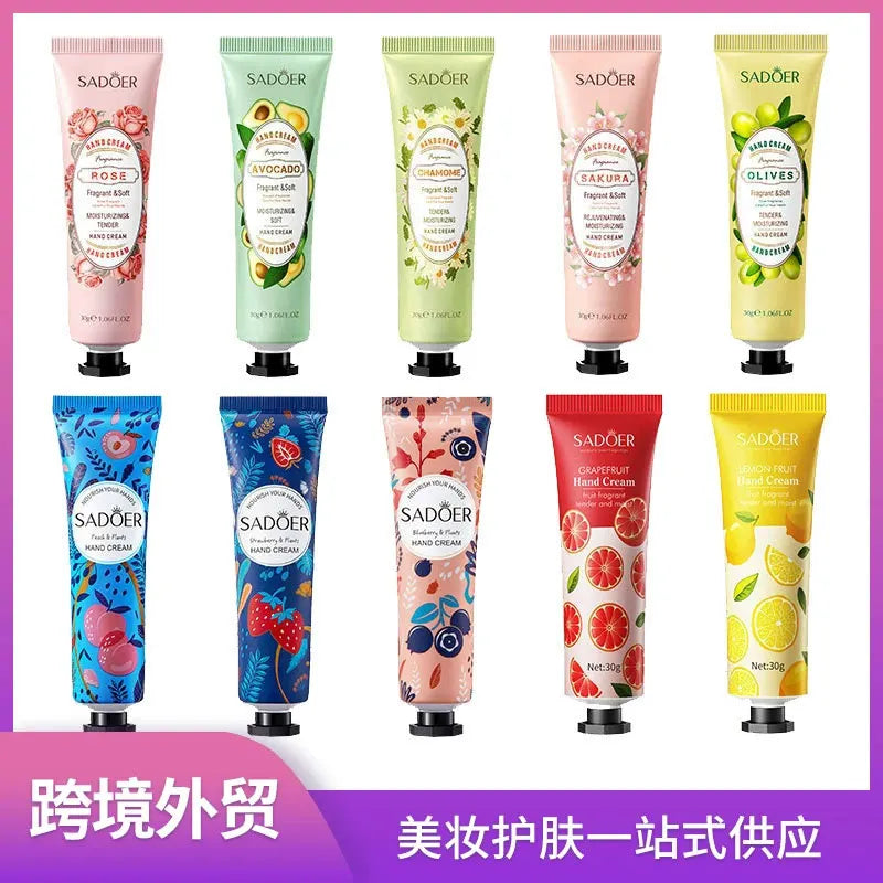 Hand Cream Moisturizing Repair Hand Care 30g Anti Dry Hand Lotion Anti-crack Fruity Floral Fragrance Smooth Hydrating Skin